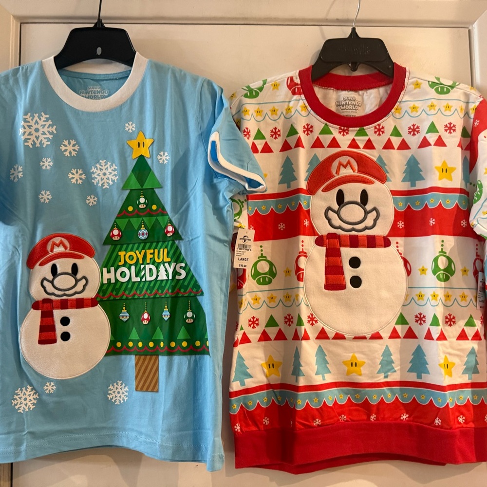 Super Nintendo World Mario Snowman Christmas Sweatshirt  youth